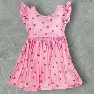 Dot Dot Smile Bubblegum Dot Empire Dress Girls Size 2T Toddler Pink Polka Dots